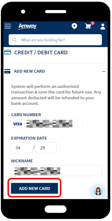 How to add credit/debit card to my account? – Amway MSB