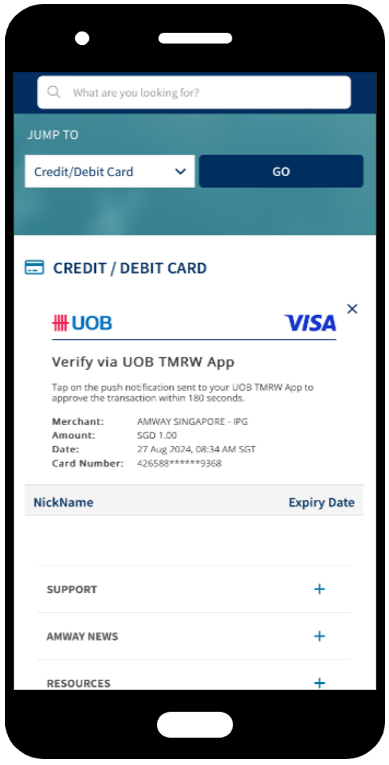How to add credit/debit card to my account? – Amway MSB